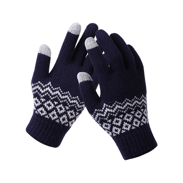Solution Online Shops – Gebreide handschoenen – One Size – Blauw