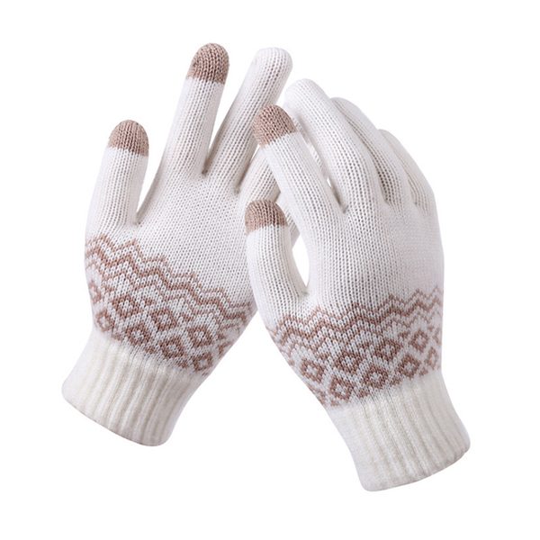 Solution Online Shops – Gebreide handschoenen – One Size – Wit