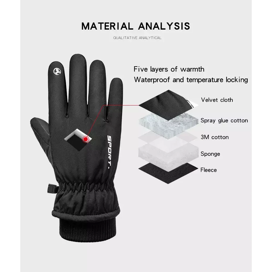 Solution Online Shops – Kleding en Accessoires – Handschoenen – Zwarte ski handschoenen – Materialen