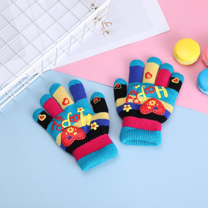 Solution Online Shops – Kleding en accessoires – handschoenen – gekleurde kinder handschoenen – blauw