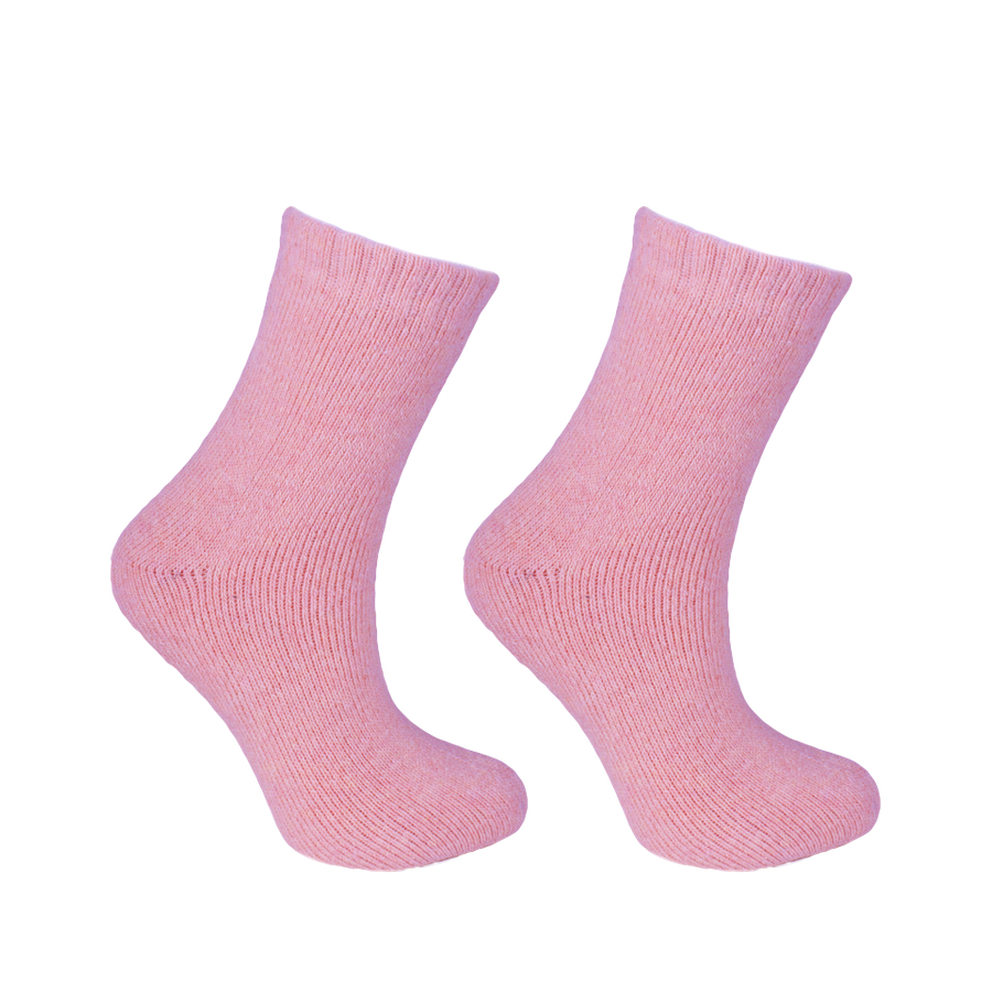 Solution Online Shops -Wollen-sokken-dames-effen-wol-warme-sokken-one-size-roze