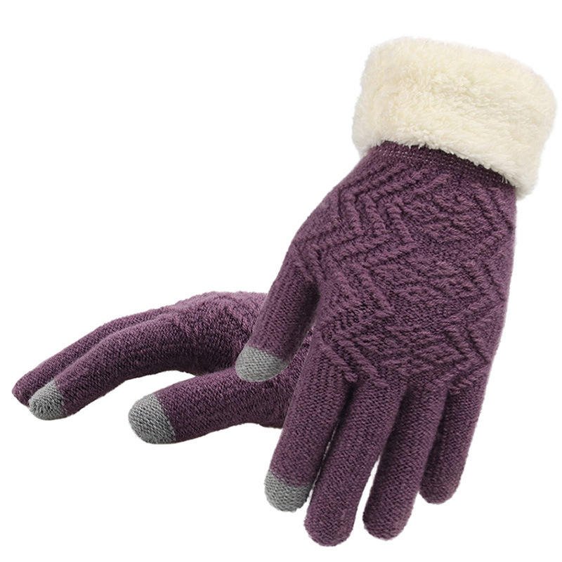 Solution Online Shops – dames handschoenen met fleece voering – paars