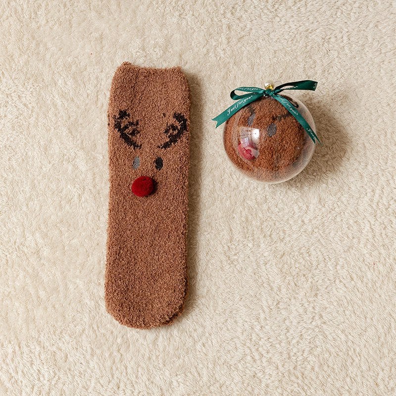 Solution Online Shops – dames sokken in kerstbal – bruin