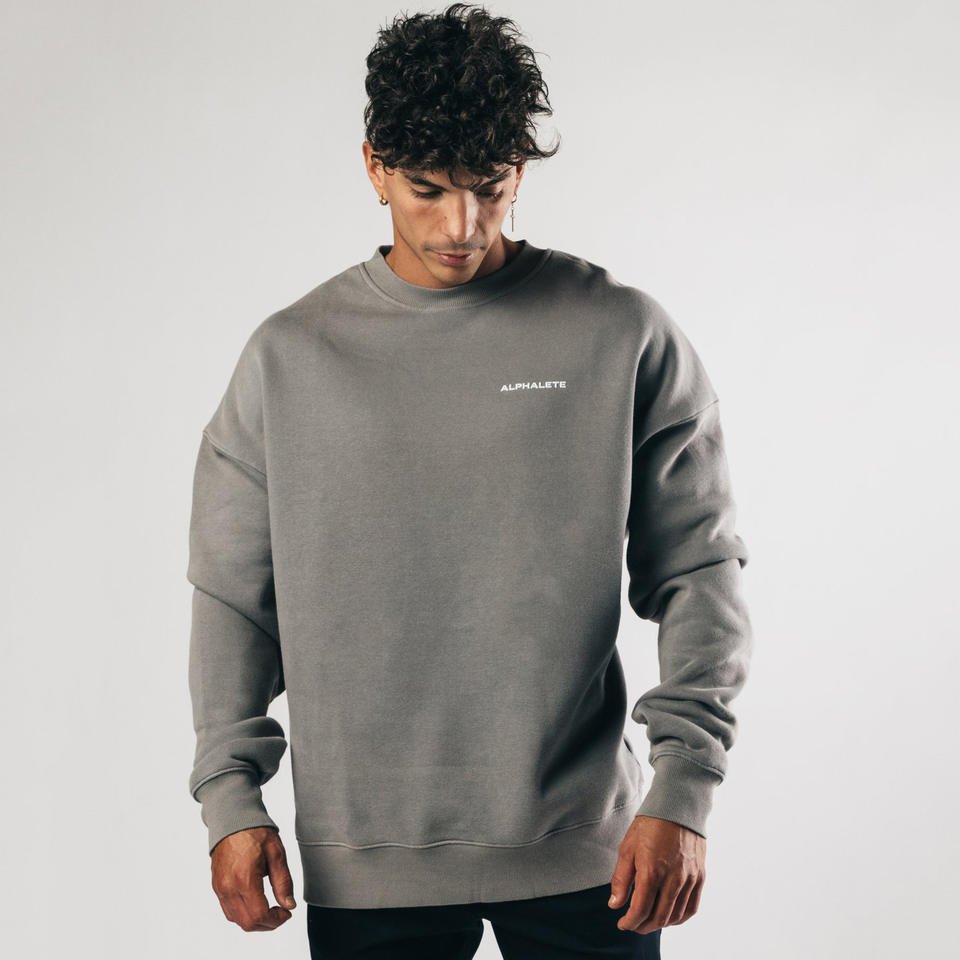 Solution Online Shops – heren sweater met ronde hals – grijs