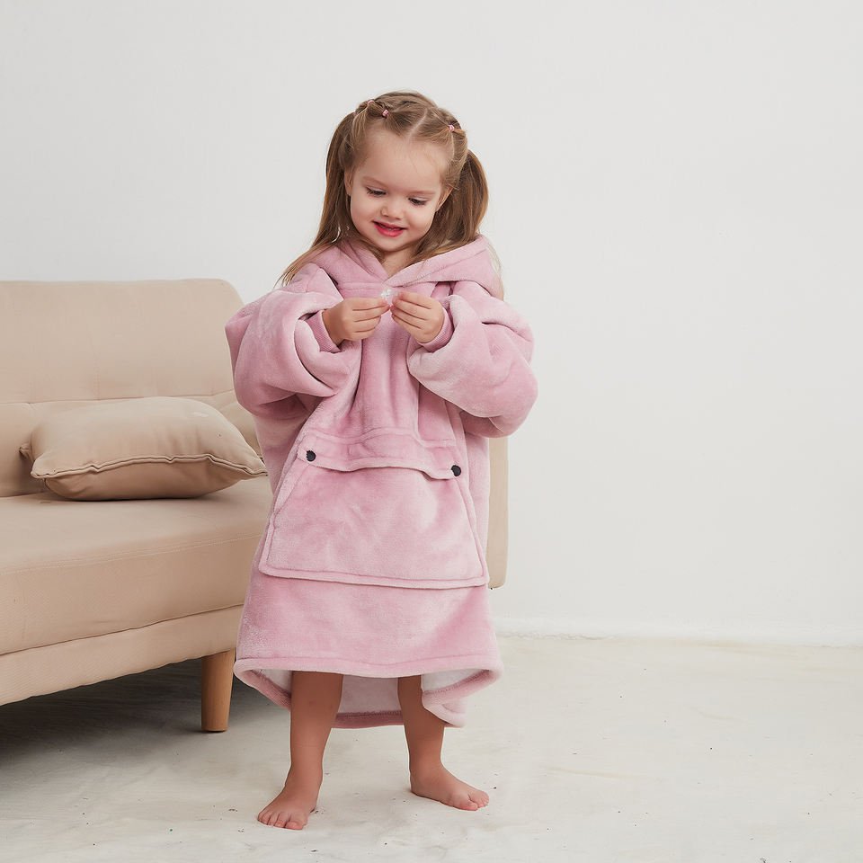 Solution Online Shops – kinderkleding – fleece hoodie voor kinderen – roze