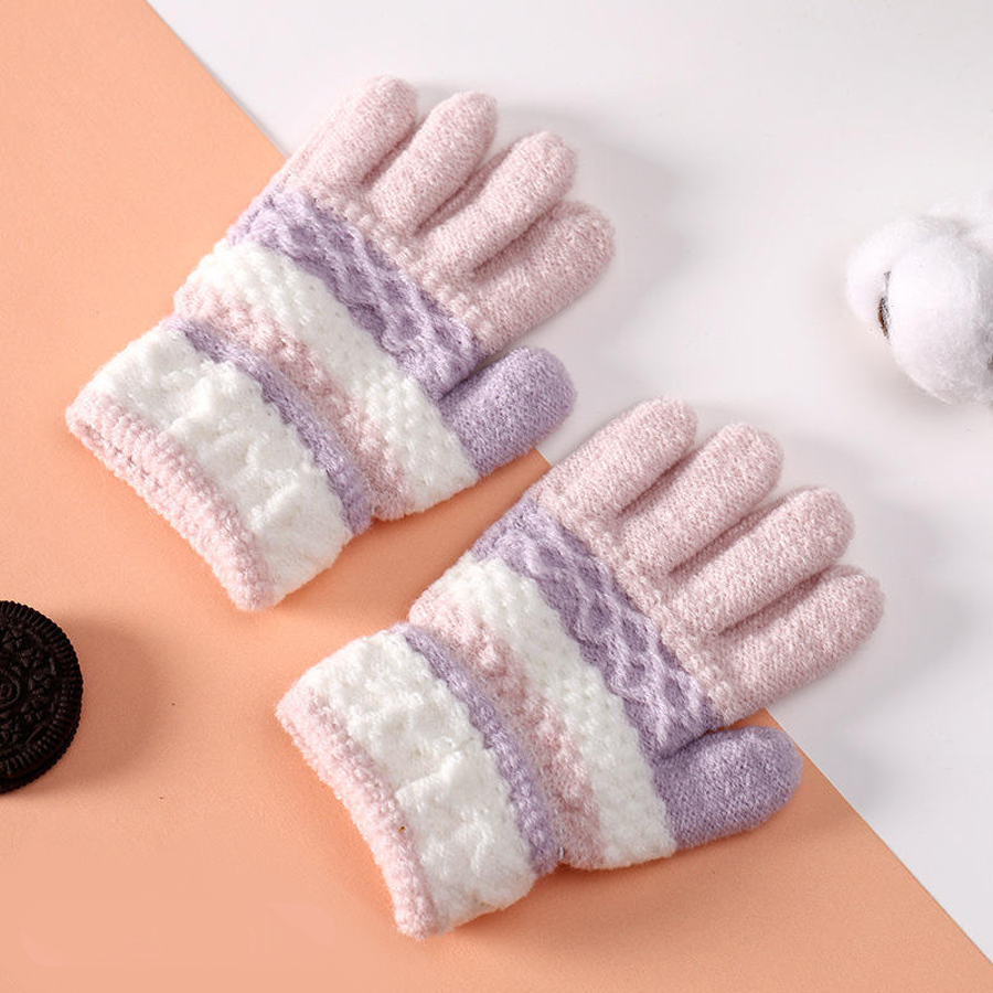 Solution Online Shops – kleding en accessoires – baby handschoenen – gestreept – roze