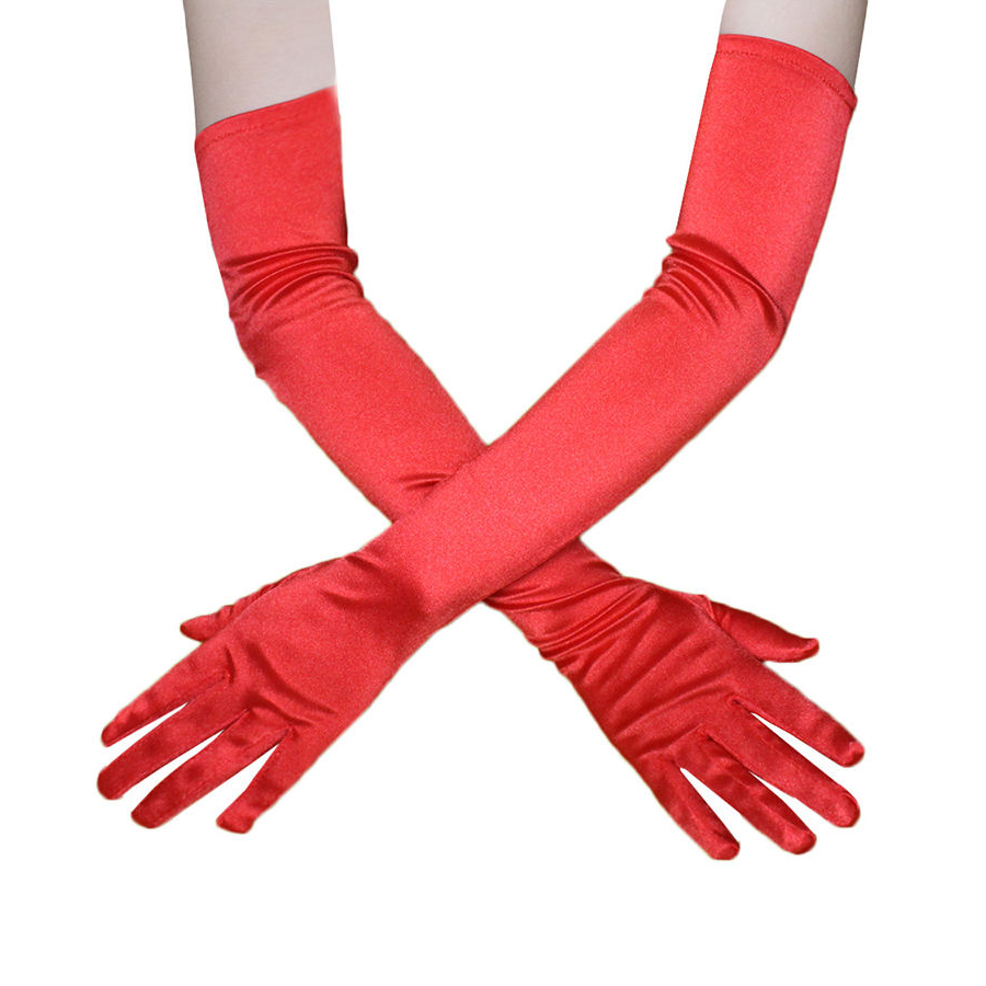 Solution Online Shops – kleding en accessoires – handschoenen – satijnen dames handschoenen – rood