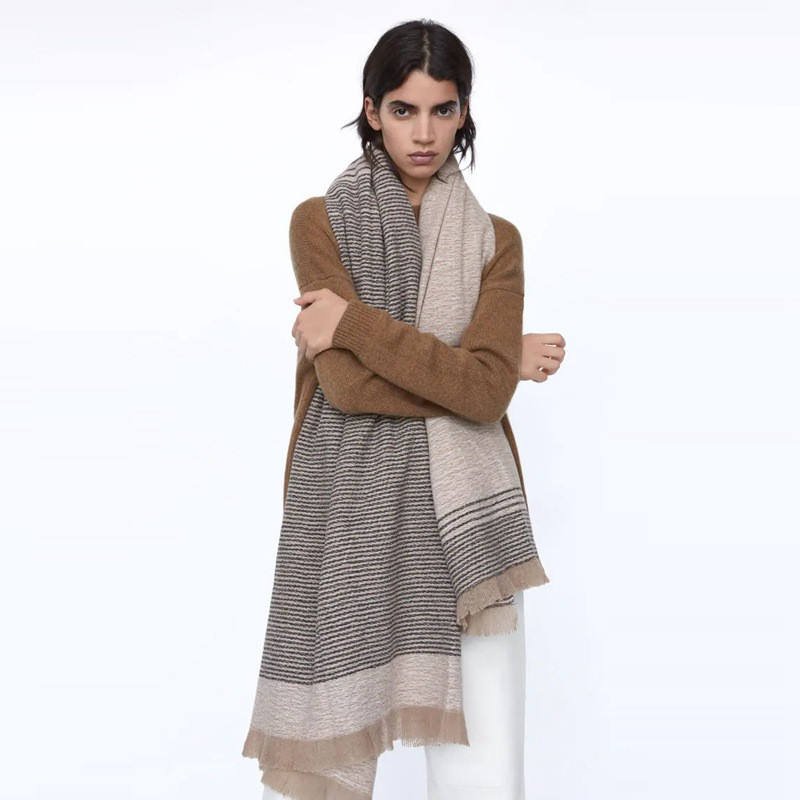 Solution Online Shops – kleding en accessoires – sjaals – dames sjaal bruin 200×100