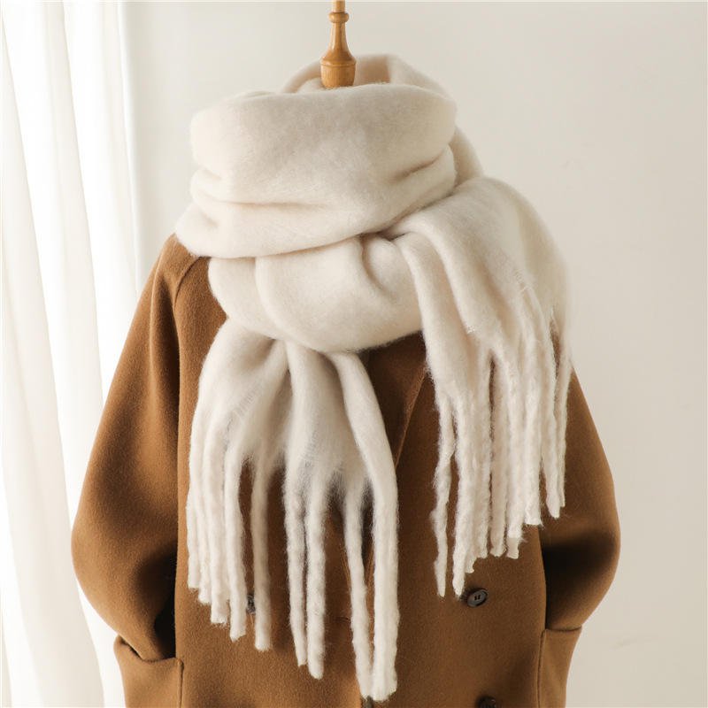 Solution Online Shops – kleding en accessoires – sjaals – lange dames wintersjaal – creme