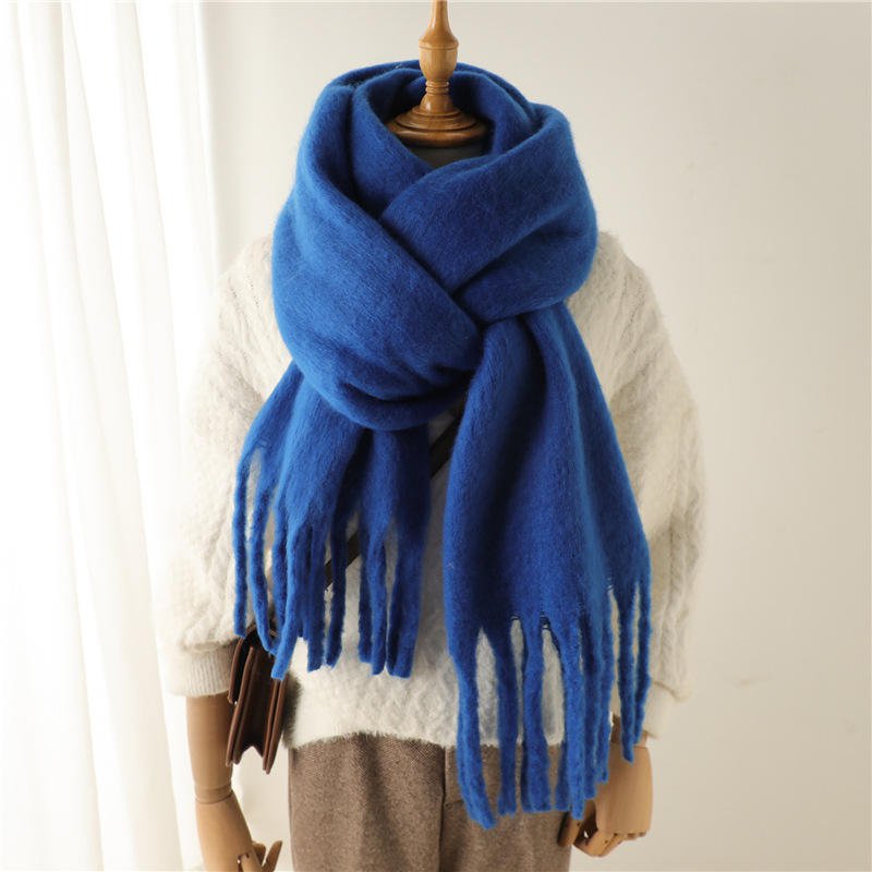Solution Online Shops – kleding en accessoires – sjaals – lange dames wintersjaal – donker blauw