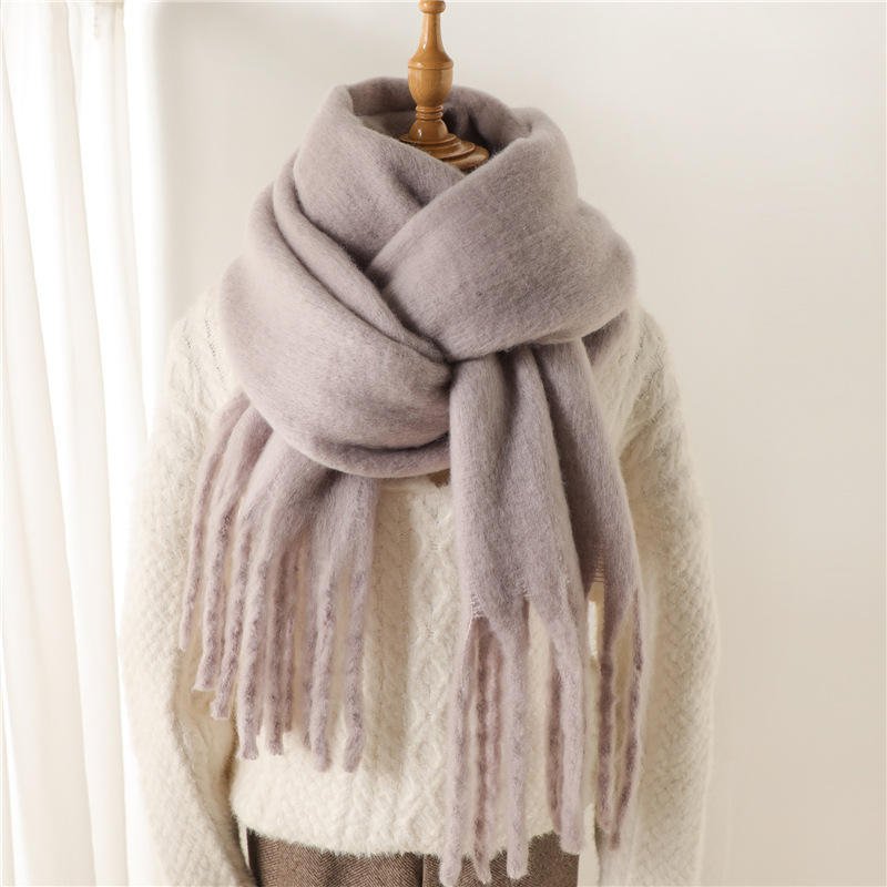 Solution Online Shops – kleding en accessoires – sjaals – lange dames wintersjaal – grijs