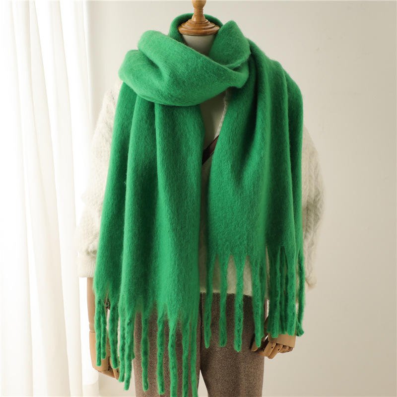 Solution Online Shops – kleding en accessoires – sjaals – lange dames wintersjaal – groen