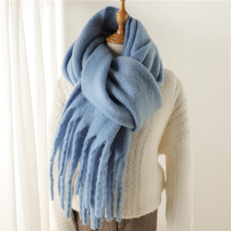 Solution Online Shops – kleding en accessoires – sjaals – lange dames wintersjaal – licht blauw