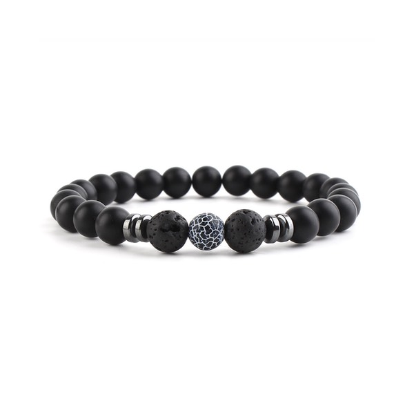 Solution Online Shops – sieraden – armbanden – frosted stone – zwart wit