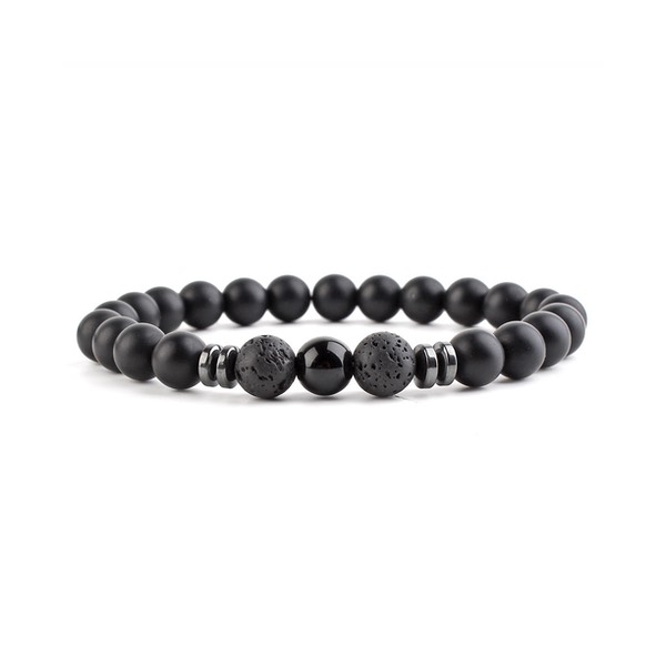 Solution Online Shops – sieraden – armbanden – frosted stone – zwart