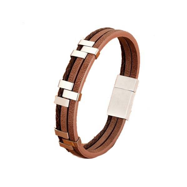 Solution Online Shops – sieraden – armbanden – leren armband Roger – bruin