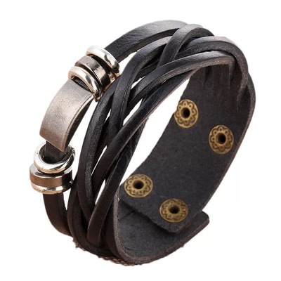 Solution Online Shops – sieraden – armbanden – leren armband hook – zwart