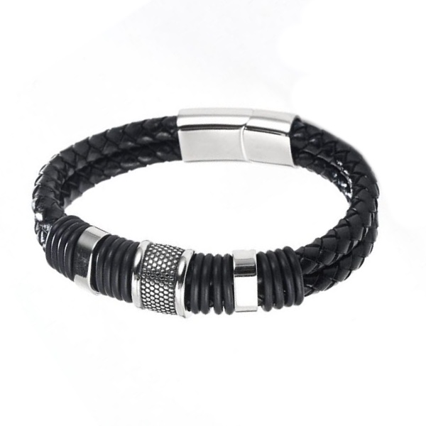 Solution Online Shops – sieraden – armbanden – leren armband robbert – zwart