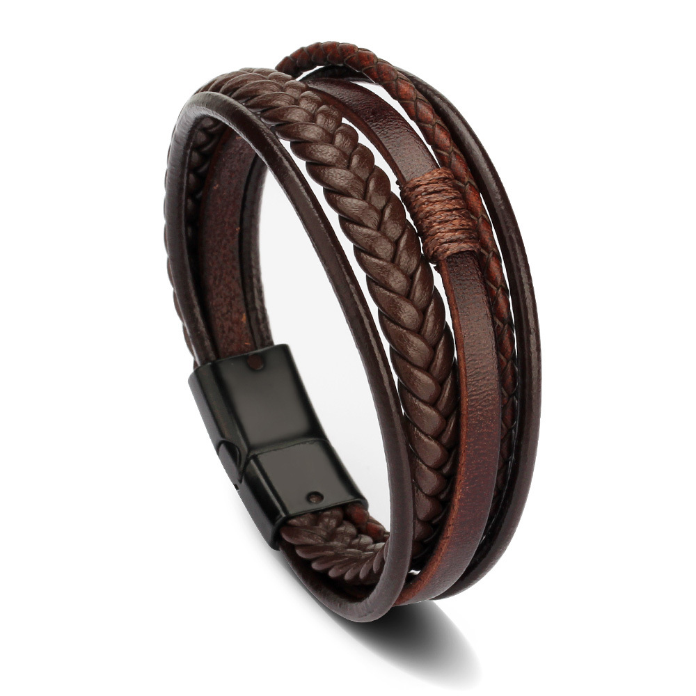 Solution Online Shops – sieraden – armbanden – leren armband spruce – bruin zwart