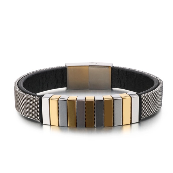 Solution Online Shops – sieraden – armbanden – stainless steel armband – leren binnenkant – goud