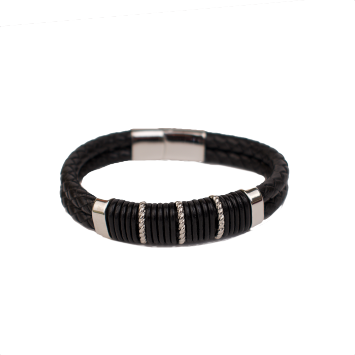 Solution Online Shops – sieraden – armbanden – zwart leren armband yuza