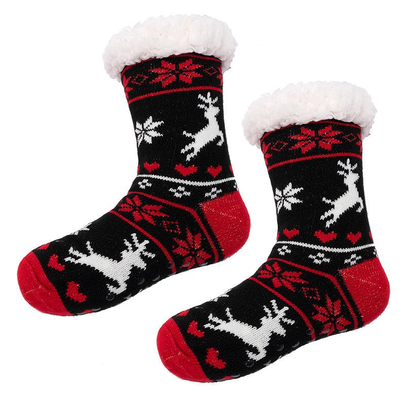 Solution Online Shops – sokken – kerst sokken met teddy voering – zwart