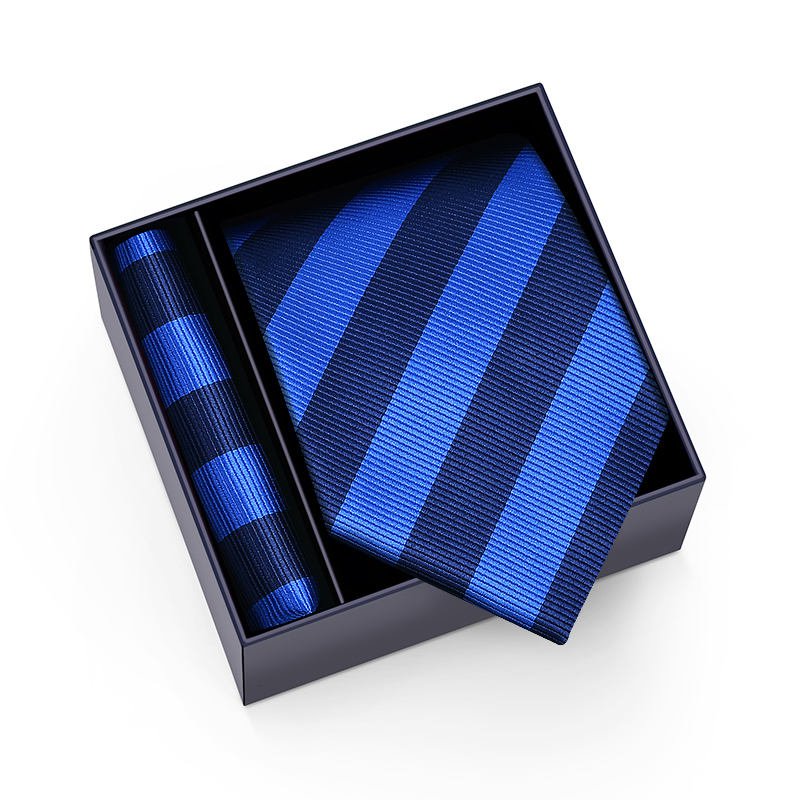 Solution Online Shops – stropdas in geschenkdoos – blauw gestreept