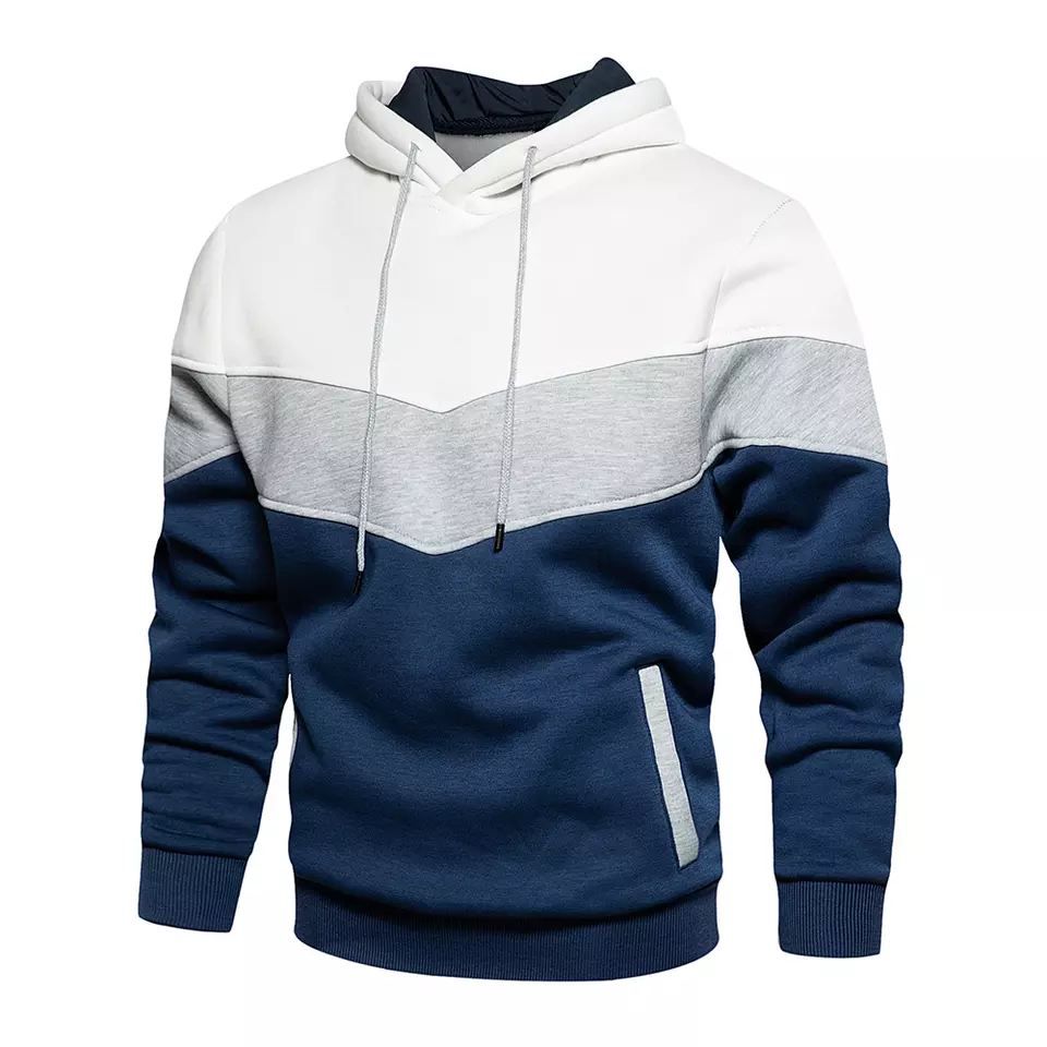 blauw grijs gestreepte hoodie